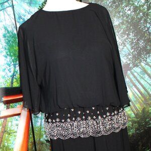 RHINESTONE COCKTAIL PANT SUIT SEPARATE BLACK 18